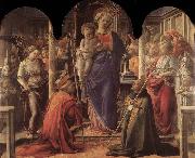 Fra Filippo Lippi Madonna and Child with St Fredianus and St Augustine Sweden oil painting artist